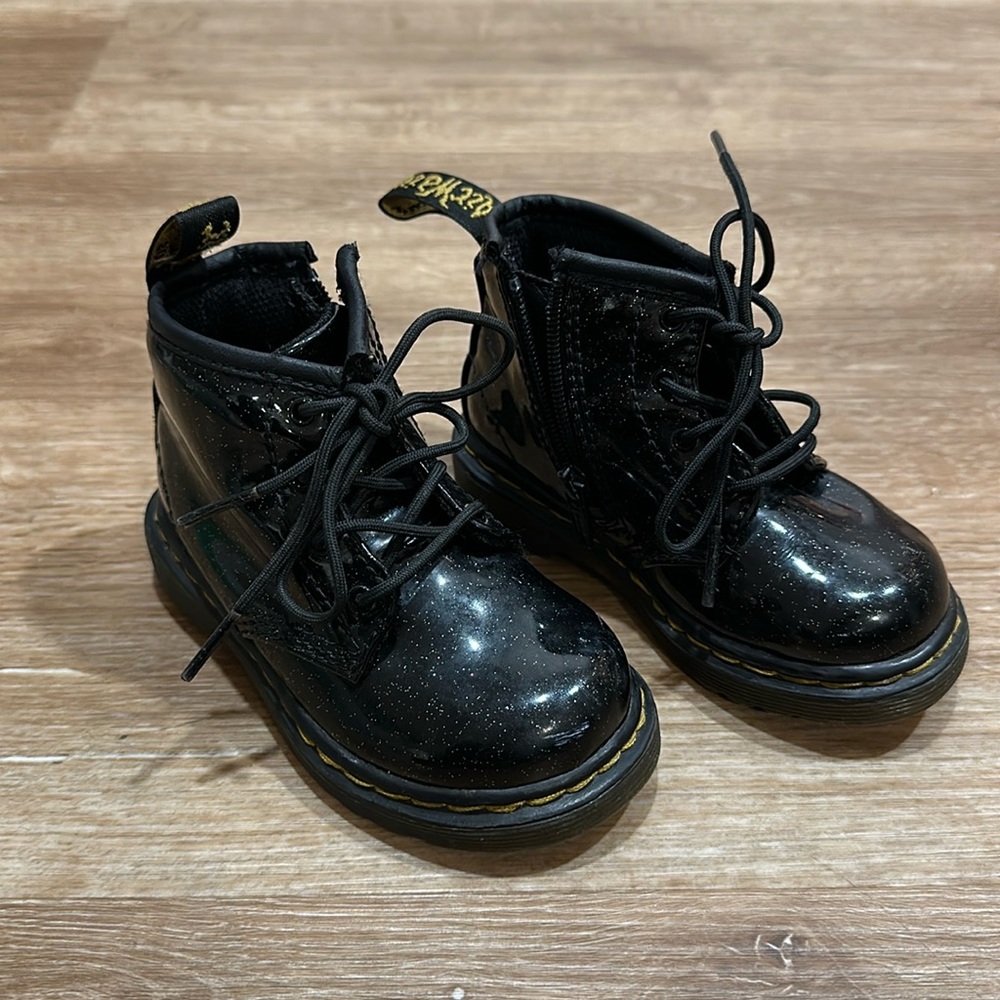 Dr. Martens Glitter Black Boot Toddler Size 6